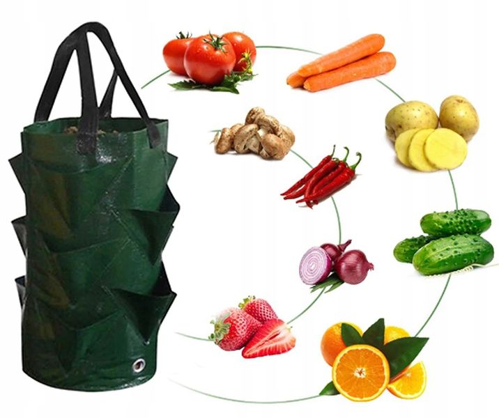 Doniczka KASKADA Worek na WARZYWA WISZĄCA TRUSKAWKI KIESZENIE 35cm zdjęcie 3