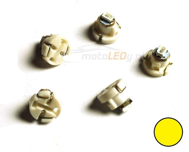 ŻARÓWKA LED T4.2, T4, R4, W1,2W, W2W  0,2W 12V żółta 20lm kokpit zdjęcie 1