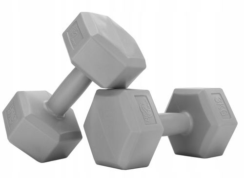 Zestaw Hantli Hantle Bitumiczne Ciężarki do Ćwiczeń Fitness Siłownia 2x 3kg na Arena.pl