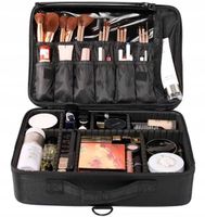 Kufer na kosmetyki Aptel czarny 7 półek 40x29x13 cm