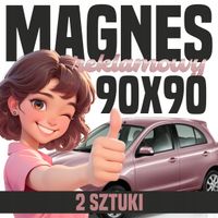 Reklama magnetyczna magnes reklamowy na auto firmowe 90x90 cm - 2 szt