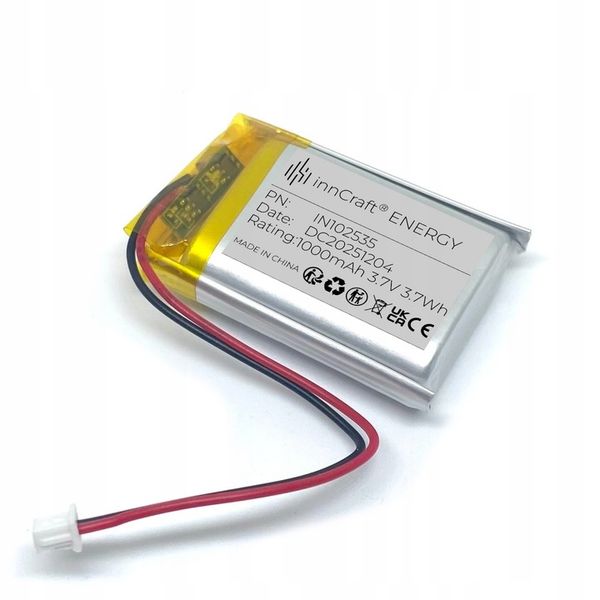 Akumulator Li-Poly innCraft 1000mAh 3.7V 102535 zdjęcie 3