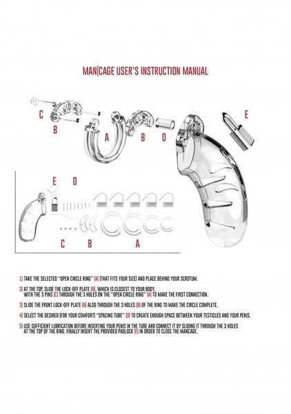 Model 04 - Chastity - 4.5" - Cock Cage - Transparent zdjęcie 3