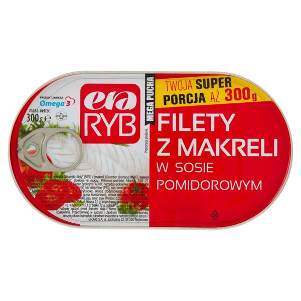 Era Ryb Filety z makreli w sosie pomidorowym 300 g zdjęcie 1