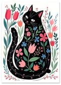 Plakat cyfrowy do wydruku kot ilustracja