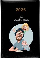 Kalendarz A5 2026 tygodniowy KSIĄŻKOWY PLANER PREZENT DLA TATY Z IMIENIEM