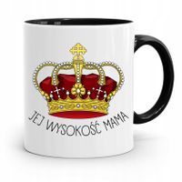 Kubek Czarny Prezent Dla Mamy Jej Wysokość Mama Z Nadrukiem Ze Zdjęciem