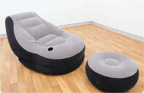 FOTEL DMUCHANY WELUROWY PUFA + PODNÓŻEK INTEX na Arena.pl