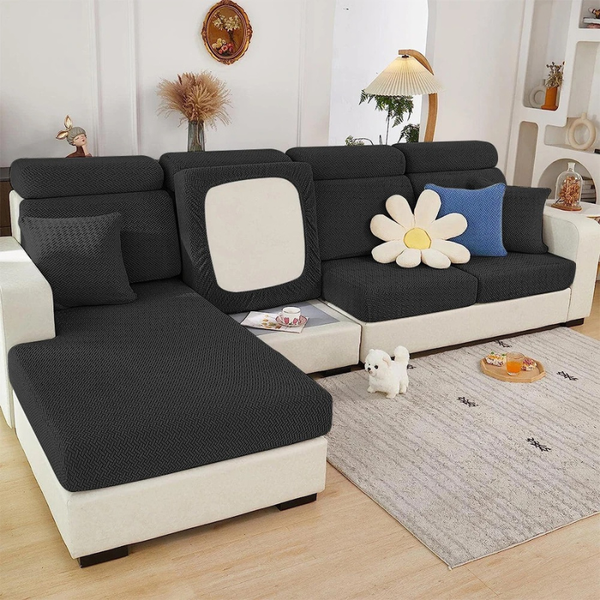 POKROWIEC NA SOFĘ SIEDZISKO OPARCIE JODEŁKA CZARNY zdjęcie 5