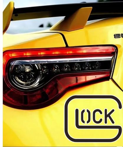 Naklejka Czarna GLOCK na Samochód Auto Motor do Tuning Ozdoba Strzelectwo na Arena.pl