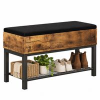 Ławka na buty z siedziskiem i schowkiem 70 cm loft retro