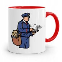 Kubek Czerwony Prezent Dla Listonosza Najlepszy Z Nadrukiem Ze Zdjęciem