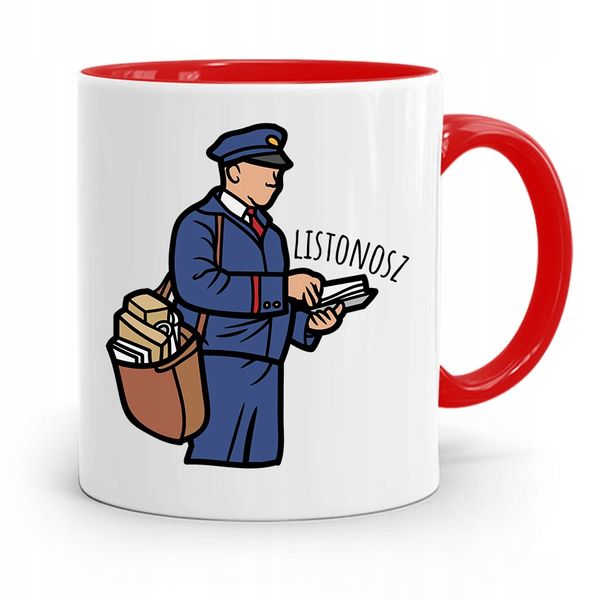 Kubek Czerwony Prezent Dla Listonosza Najlepszy Z Nadrukiem Ze Zdjęciem zdjęcie 1