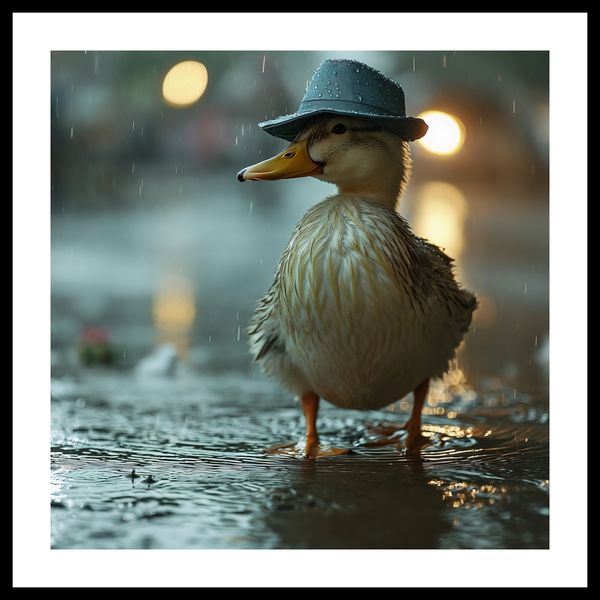 Plakat 60x60cm Kaczka w Kapeluszu zdjęcie 3