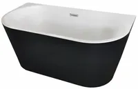 Wanna akrylowa przyścienna AREZO czarna 140x71x58 cm