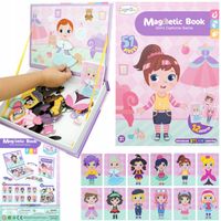 LT522 KSIĄŻKA MAGNETYCZNA PINK UKŁADANKA UBIERANKA ZAŁÓŻ UBRANIA DOPASUJ