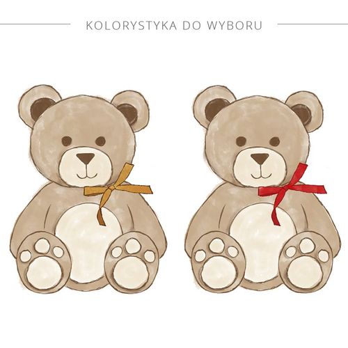 Naklejka Miś z Kokardą DK240 czerwony M na Arena.pl