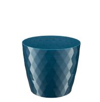 Doniczka osłonka plastikowa CRISTAL 12 cm granatowa połysk wzór karo romby