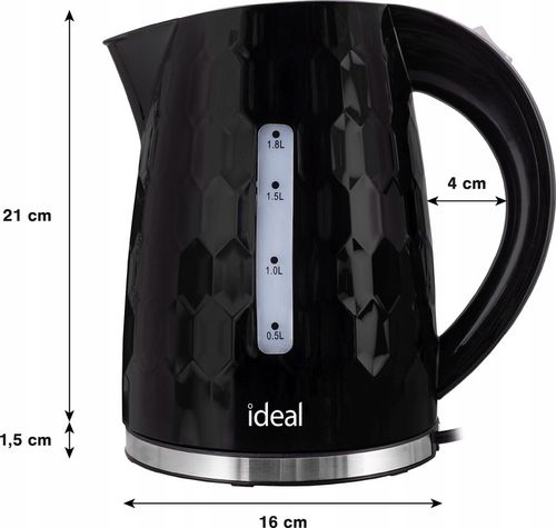 CZAJNIK ELEKTRYCZNY BEZPRZEWODOWY ELDOM CICHY ENERGOOSZCZĘDNY Czarny 1,8L na Arena.pl