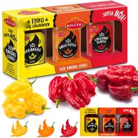 ROLESKI Zestaw 3 OSTRYCH SOSÓW: HABANERO, GHOST PEPPER, CAROLINA REAPER 345g (kartonik)