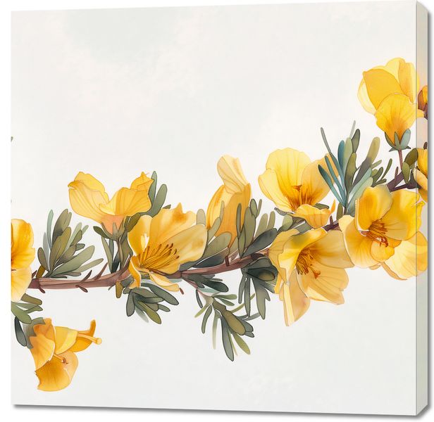 Obraz 100x100cm Żółte Kwiaty zdjęcie 1