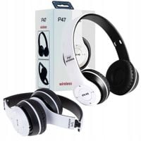 SŁUCHAWKI BEZPRZEWODOWE NAUSZNE BLUETOOTH MP3 solidne BIAŁE NA PREZENT