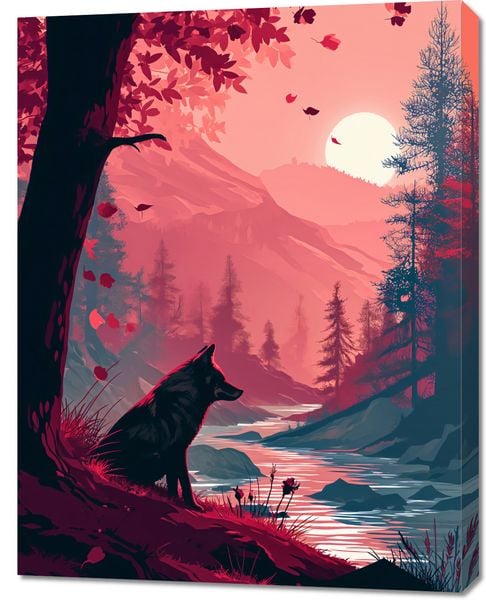Obraz 70x90cm Wilk Przy Brzegu Lasu zdjęcie 1
