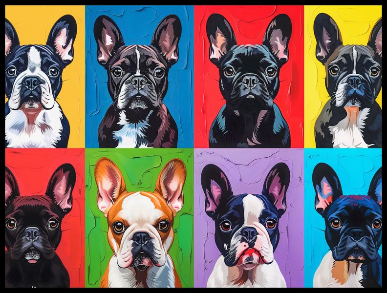 Plakat 80x60cm Buldogi Francuskie zdjęcie 2