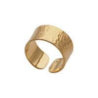 Pierścionek - obrączka młotkowana w srebrze złoconym 15 (Średnica wewnętrzna 17,33 mm)