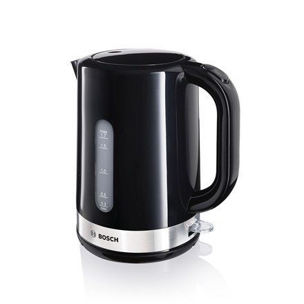 Bosch Kettle TWK7403 Electric, 2200 W, 1.7 L, Plastic with stainless steel finishing, Black, 360° rotational base na Arena.pl