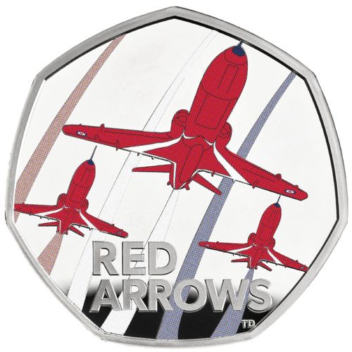 The Red Arrows kolorowany 50p Srebro 2025 Proof na Arena.pl