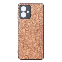 Drewniane Etui Bewood do Motorola G54 5G LIŚCIE JABŁOŃ