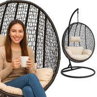 fotel podwieszany wiszący gniazdo ogrodowy z poduszką kosz na stelażu