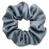 Jedwabna gumka do włosów Scrunchie 100% naturalny jedwab Szaroniebieska