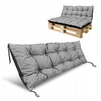 Poduszka na meble z palet Poduszki na meble ogrodowe ławkę 120x40 cm szara