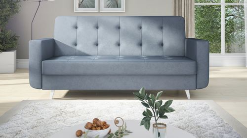 Wersalka na nóżkach funkcja spania NAOMI sprężyny, pojemnik na pościel na Arena.pl