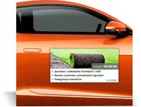 Magnes na samochód reklama magnetyczna GOTOWE WZORY PROJEKT TRAWNIKI