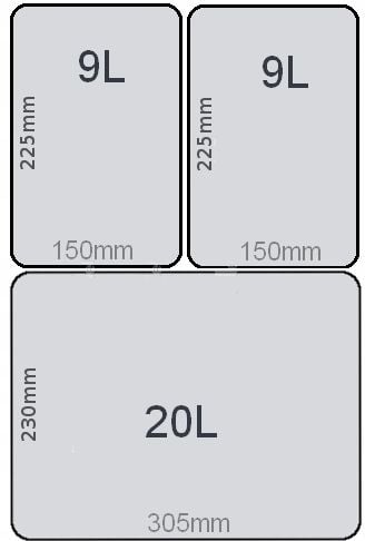 Zestaw sortownik kosz na śmieci do szafki 40 cm 38L pojemniki na na Arena.pl