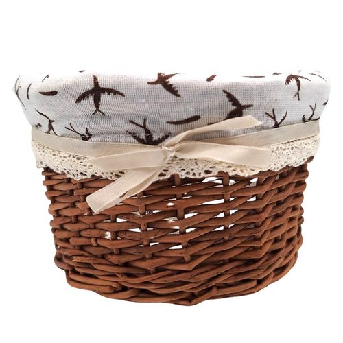 Koszyk Wiklinowy z Wkładem Materiałowym 16x10 cm Handmade z Kokardką na Arena.pl
