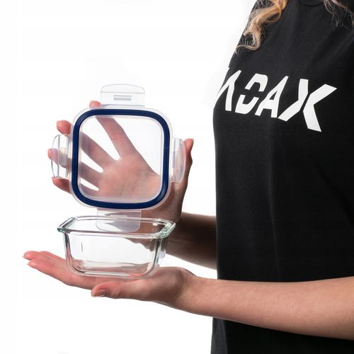 KADAX Szklany Pojemnik Na Żywność 320ml Z Pokrywką Śniadaniówka na Arena.pl