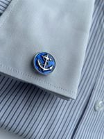 Spinki do mankietów EXC Żeglarskie Kotwice Morskie Kapitańskie Marine Blue