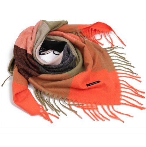 Ciepła CHUSTA DAMSKA Apaszka kratka DUŻY Miły w dotyku Szalik na Arena.pl