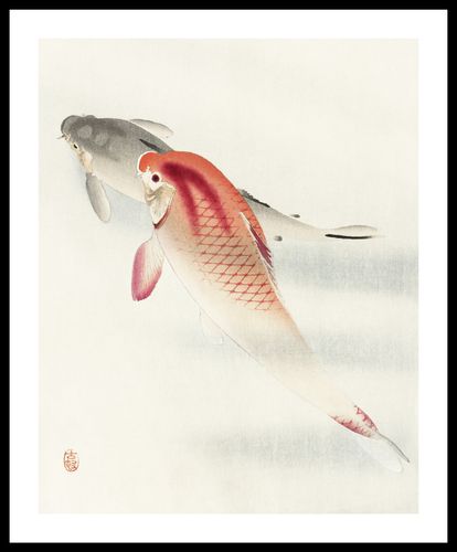 Plakat 40x50cm Two Carp, Koson Japoński Vintage do Salonu na Arena.pl