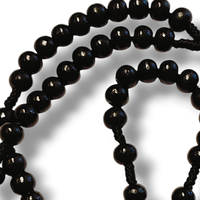 Różaniec Drewniany Czarny Na Sznurku 7-9Mm