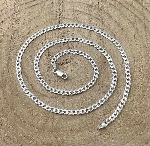 Łańcuszek męski srebrny pancerka 4 mm 55 cm srebro 925 dedykacja na prezent na Arena.pl