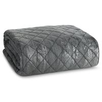 Narzuta welwetowa pikowana BLINK 170X210 stalowa+srebrna