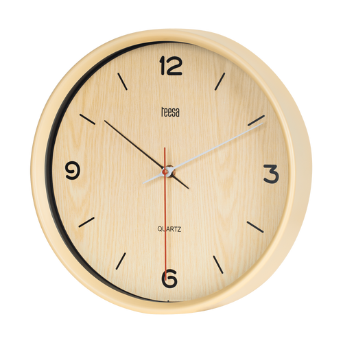 ZEGAR ŚCIENNY 30 CM JASNY BRĄZ TEESA TSA0048 PIĘKNY DO BIURA DO POKOJU na Arena.pl