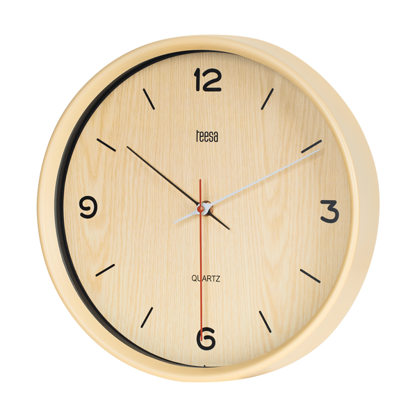 ZEGAR ŚCIENNY 30 CM JASNY BRĄZ TEESA TSA0048 PIĘKNY DO BIURA DO POKOJU zdjęcie 3