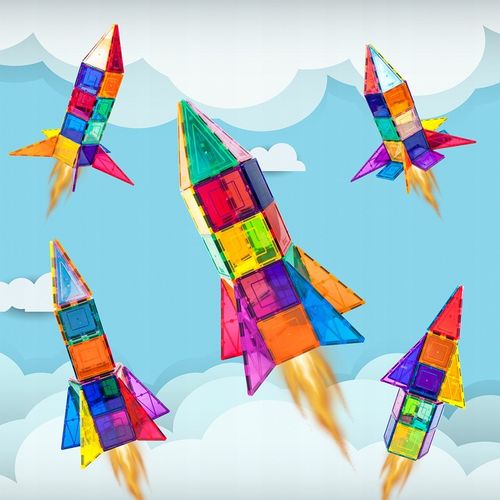 Klocki magnetyczne konstrukcyjne dla dzieci duże edukacyjne budowlane 32 el na Arena.pl