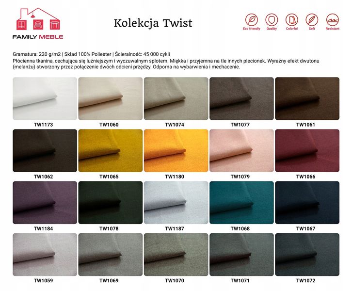 Zestaw wypoczynkowy mebli uszak Ari sofa fotele pufy Family Meble komplet zdjęcie 14